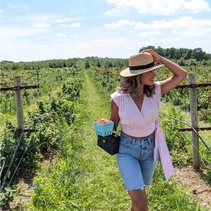 Zara Light Pink Wrap Blouse Size M